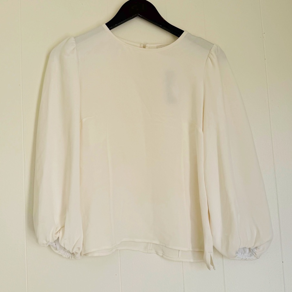 NWT J.CREW Collection Silk Off-White Cream Blouse 0